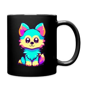 Netter bunter Fuchs - Tasse einfarbig - Schwarz - Rechts