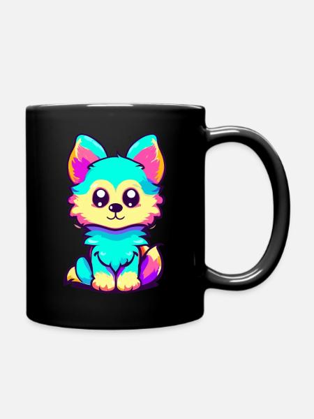 Renard coloré mignon - Mug uni - noir
