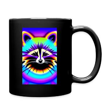 Psychedelischer Waschbär 01 - Tasse einfarbig - Schwarz - Rechts