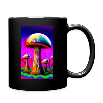 Trippy Mushroom - Tasse einfarbig - Schwarz - Rechts