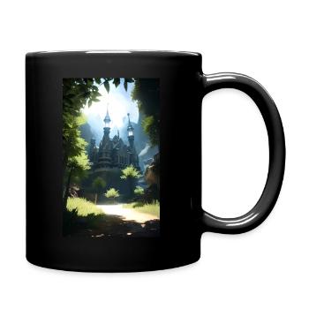 Traumschloss auf Waldlichtung - Tasse einfarbig - Schwarz - Rechts
