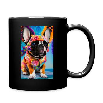 Peintures de bouledogue français - Mug uni - noir - Droite