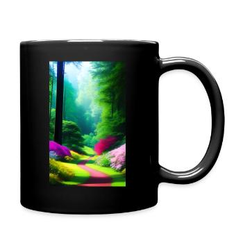 Colorful forest path - Full Colour Mug - black - Right
