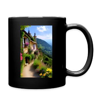 Village de montagne méditerranéen - Mug uni - noir - Droite