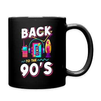 90er Jahre Mottoparty 1990er Neunziger Kostüm - Tasse einfarbig - Schwarz - Rechts