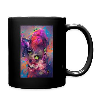 Zombie cat. An abstract art as a gift idea - Full Colour Mug - black - Right