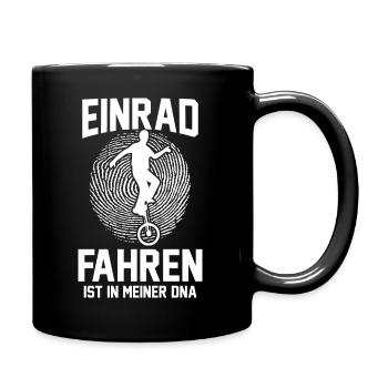 Kunstrad Fahrrad Einrad - Tasse einfarbig - Schwarz - Rechts