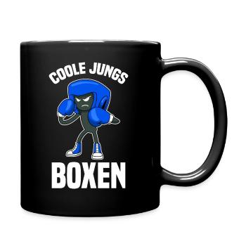 Boxsack Boxhandschuhe Boxverein Sportler Boxen - Tasse einfarbig - Schwarz - Rechts