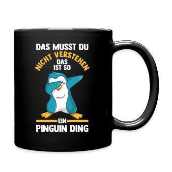 Tiermotiv Pinguin - Tasse einfarbig - Schwarz - Rechts