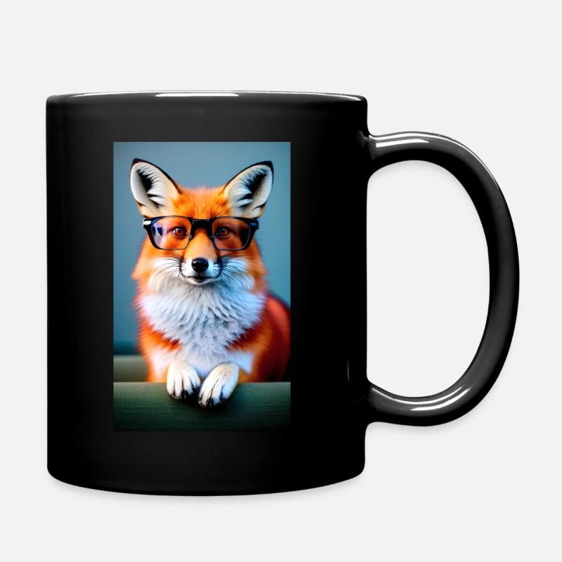 Kluger Fuchs - Tasse einfarbig - Schwarz