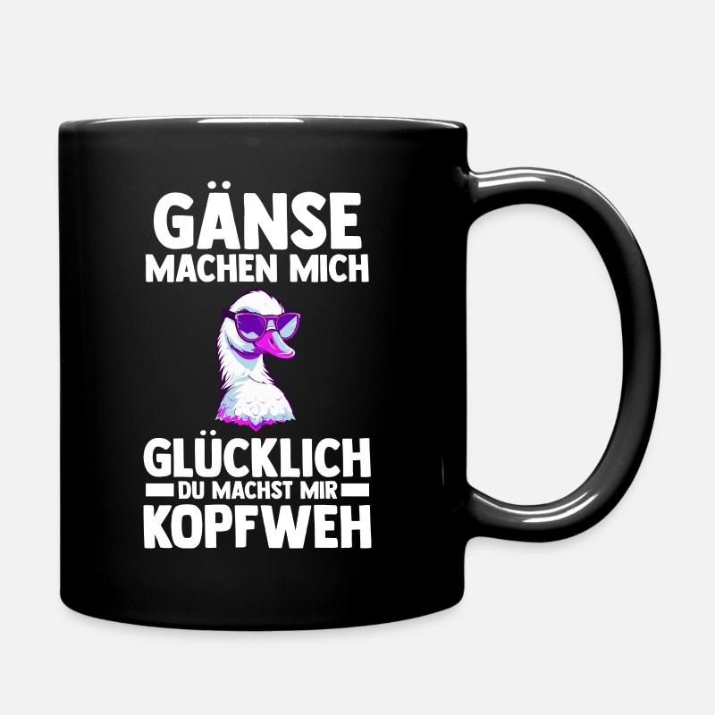 Gans Gänse - Tasse einfarbig - Schwarz