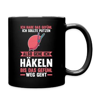Stricken Nähen Häkeln - Tasse einfarbig - Schwarz - Rechts