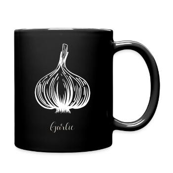 Knoblauch Skizze - Tasse einfarbig - Schwarz - Rechts