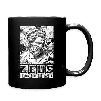 Streetvibes vs. Musik: Zeus’ donnernde Beats - Tasse einfarbig - Schwarz - Rechts