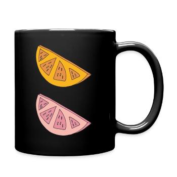 orange plus pink - Full Colour Mug - black - Right
