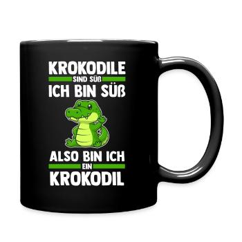 Krokodile - Tasse einfarbig - Schwarz - Rechts