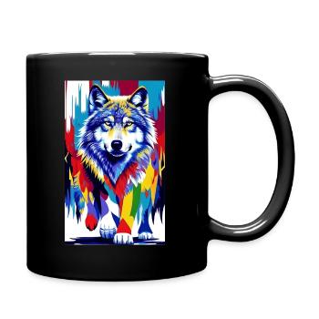 Wolf | Raubtier | Hund | Mystisch - Tasse einfarbig - Schwarz - Rechts