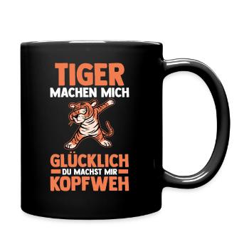 Tiger Motiv - Tasse einfarbig - Schwarz - Rechts