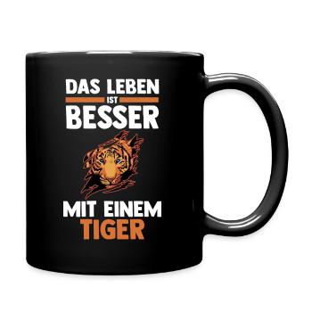 Tiger Motiv - Tasse einfarbig - Schwarz - Rechts