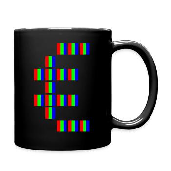 Pixelart € - Tasse einfarbig - Schwarz - Rechts