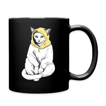 Kroki die Kapuzenkatze - Tasse einfarbig - Schwarz - Rechts