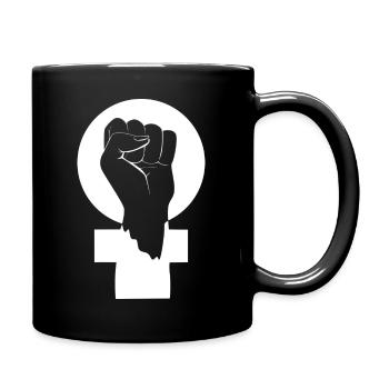 White feminist symbol - Full Colour Mug - black - Right