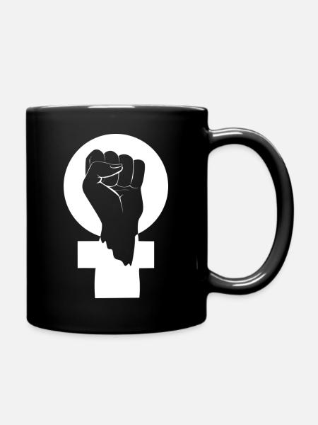 Symbole féministe blanc - Mug uni - noir