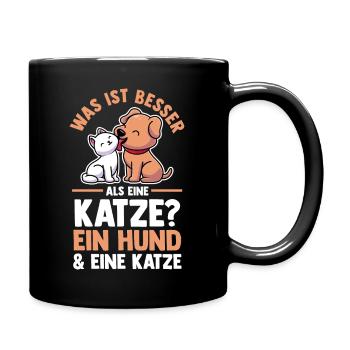 Katzen Katzenliebhaber Hundeliebhaber Hunde - Tasse einfarbig - Schwarz - Rechts