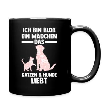 Hunde Katzenliebhaber Hundeliebhaber Katzen - Tasse einfarbig - Schwarz - Rechts