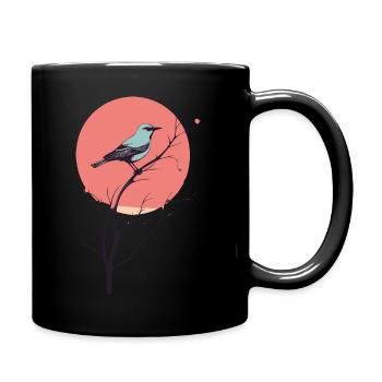 Vogel Silhouette Sonnenuntergang Art - Tasse einfarbig - Schwarz - Rechts