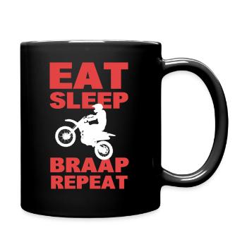 Eat Sleep Braap Repeat Motorcross Rider - Tasse einfarbig - Schwarz - Rechts