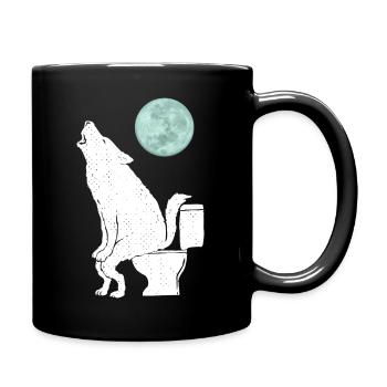 Halloween Loup hurlant - Mug uni - noir - Droite