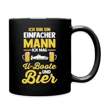 Tauchboot Unterseeboot Unterwasserboot U-Boot - Tasse einfarbig - Schwarz - Rechts