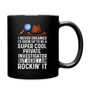 super cooler Privatdetektiv Design - Tasse einfarbig - Schwarz - Rechts