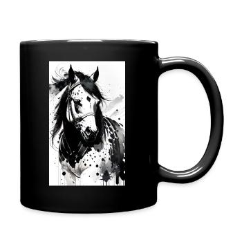 Elegant horse portrait - Full Colour Mug - black - Right