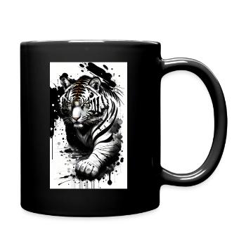Tigerkraft: Dein Stil, deine Eleganz - Tasse einfarbig - Schwarz - Rechts