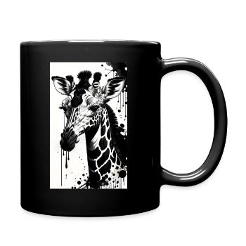 Giraffe: Sanfte Riesen - Tasse einfarbig - Schwarz - Rechts