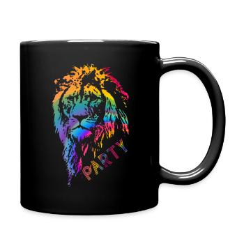 Neon Couleurs Tête de Lion - Mug uni - noir - Droite