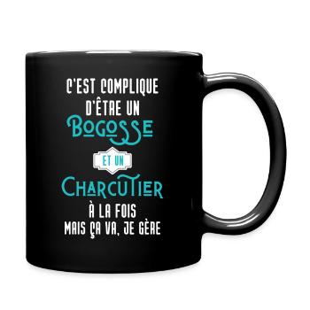C'est compliqué d'être Bogosse et Charcutier - Mug uni - noir - Droite