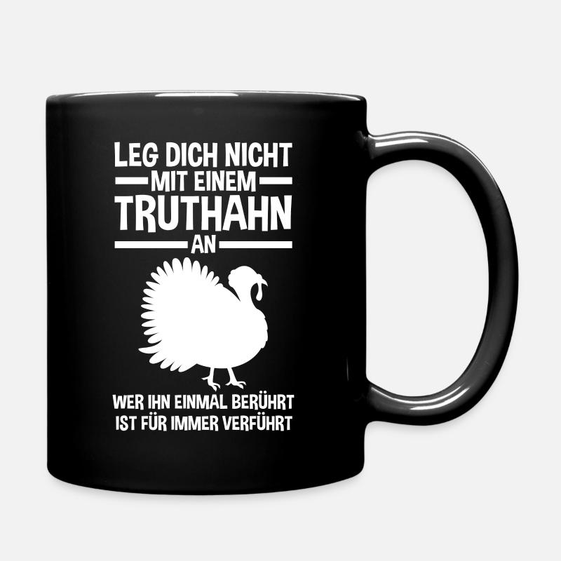 Truthuhn Truthahn - Tasse einfarbig - Schwarz
