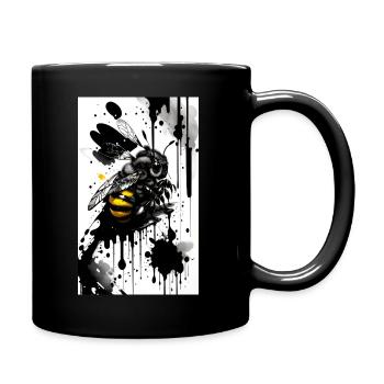 Abeille mignonne - Mug uni - noir - Droite