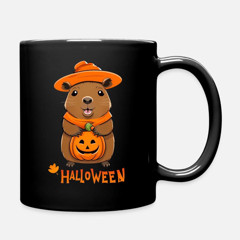 Halloween Capybara - Full Colour Mug - black