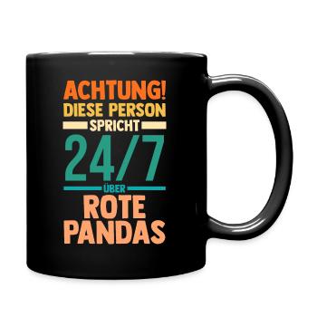 Roter Panda - Tasse einfarbig - Schwarz - Rechts
