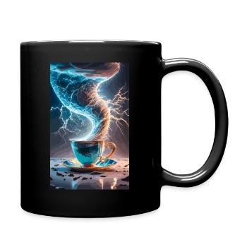 Tasse Kaffee im Sturm - Tasse einfarbig - Schwarz - Rechts