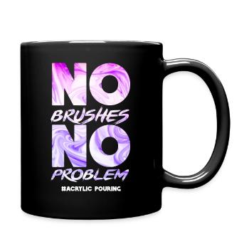 No brush No problem Acrylic pouring - Full Colour Mug - black - Right
