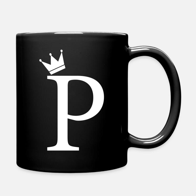 P-Monogramm-Krone - Tasse einfarbig - Schwarz
