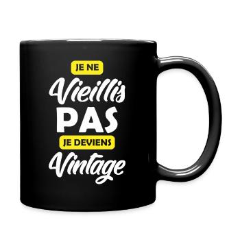 Je ne vieillis / je suis vintage - Mug uni - noir - Droite