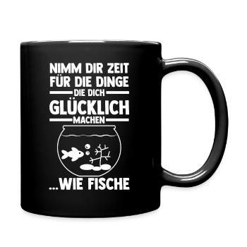 Aquarium Aquaristik Fische - Tasse einfarbig - Schwarz - Rechts