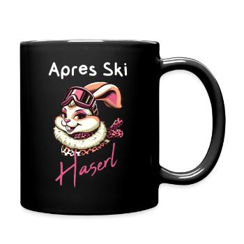 Apres Ski Haserl, Party für Ski Hasen für den JGA - Tasse einfarbig - Schwarz - Rechts