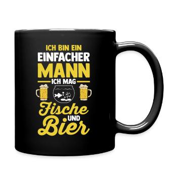 Bier Aquarium Aquaristik Fische - Tasse einfarbig - Schwarz - Rechts